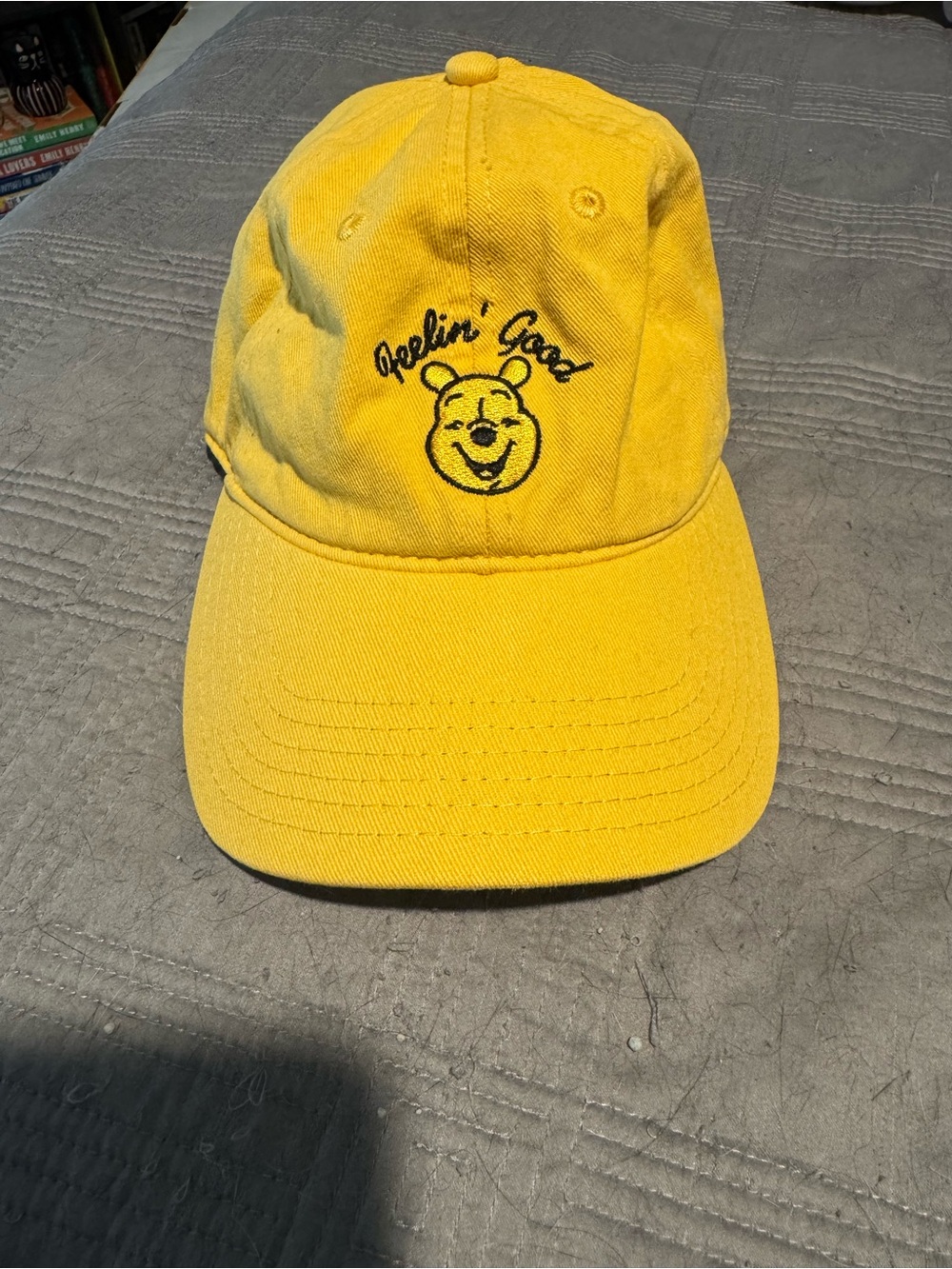 Yellow 'Feelin' Good' Winnie the Pooh Embroidered Cap